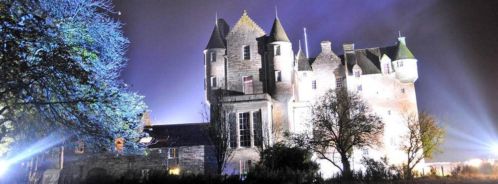 Castle Menzies at night