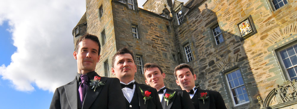 Chaps at a Castle Menzies wedding